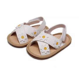 Daisy white floral sandals