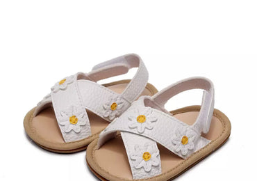Daisy white floral sandals